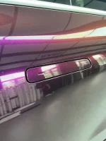 Gloss Black Purple PPF Wrap Car Door Handle Close-up