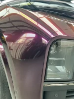Gloss Black Purple PPF Wrap Car Headlight Fender Detail