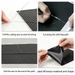 Knifeless vinyl wrap cutting tape operation steps, safe cutting line for car color change film trimming