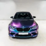 BMW M2 wrapped with MOZX Fairy Spirit Blue color shift PPF front shot