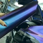 Handheld sample of MOZX Fairy Spirit Blue color shift PPF film
