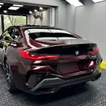 BMW rear profile MOZX Elite metallic rose black glossy TPU car wrap