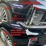 MOZX 7.5Mil TPU PPF scratch protection demonstration before and after removing film